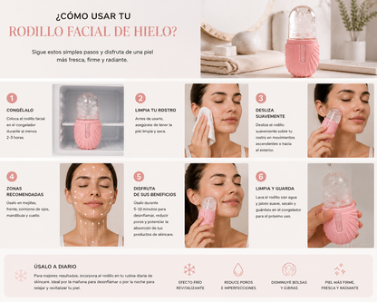 Rodillo Facial de Hielo Kireva | Reduce Bolsas, Reafirma y Revitaliza tu Piel