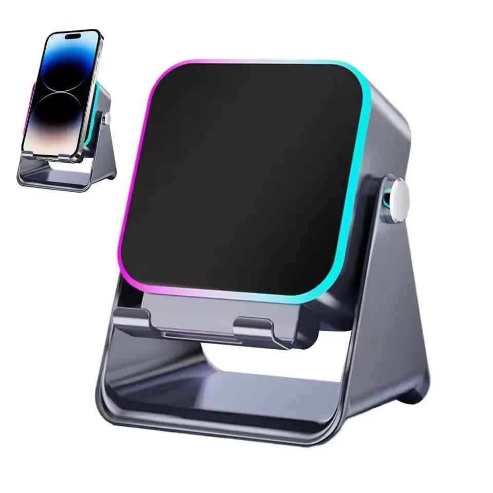 Soporte Cargador Inalámbrico 5 en 1 con Altavoz Bluetooth y Luz LED | Compatible con iPhone y Android
