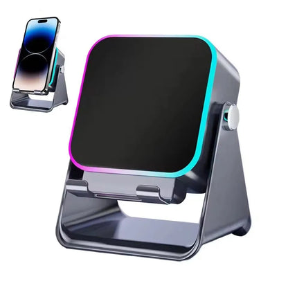 Soporte Cargador Inalámbrico 5 en 1 con Altavoz Bluetooth y Luz LED | Compatible con iPhone y Android