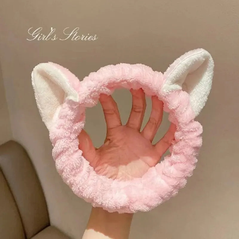 Diadema Spa Orejas de Gato | Banda de Maquillaje Suave y Ajustable