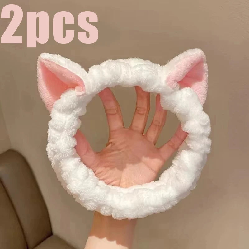 Diadema Spa Orejas de Gato | Banda de Maquillaje Suave y Ajustable