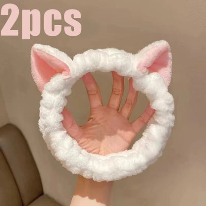 Diadema Spa Orejas de Gato | Banda de Maquillaje Suave y Ajustable
