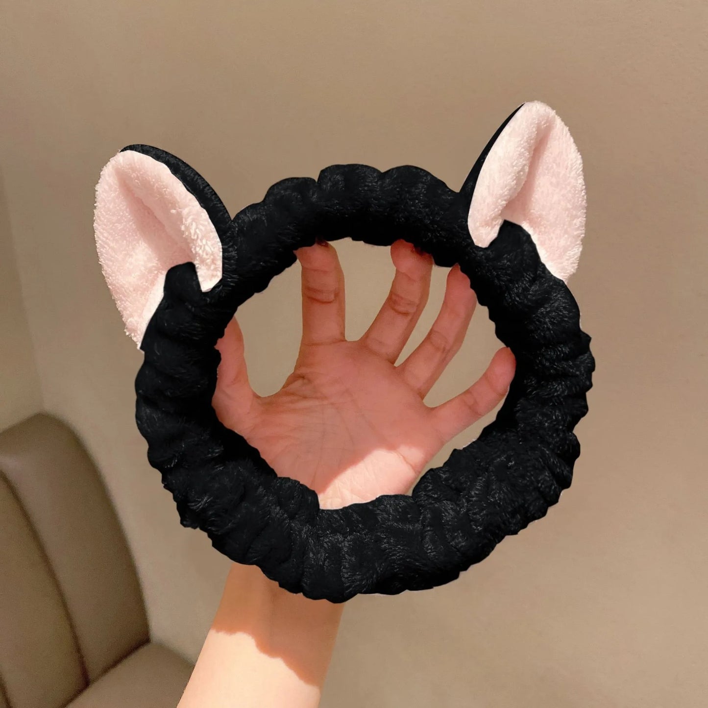 Diadema Spa Orejas de Gato | Banda de Maquillaje Suave y Ajustable