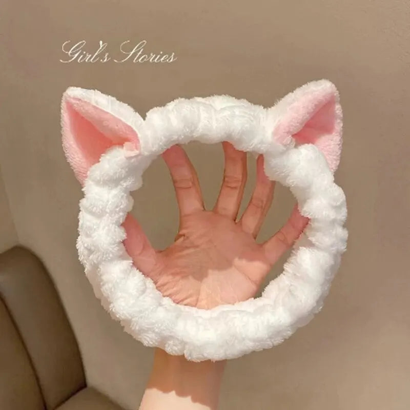 Diadema Spa Orejas de Gato | Banda de Maquillaje Suave y Ajustable