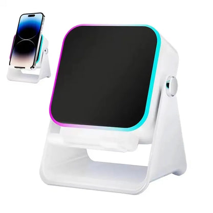 Soporte Cargador Inalámbrico 5 en 1 con Altavoz Bluetooth y Luz LED | Compatible con iPhone y Android