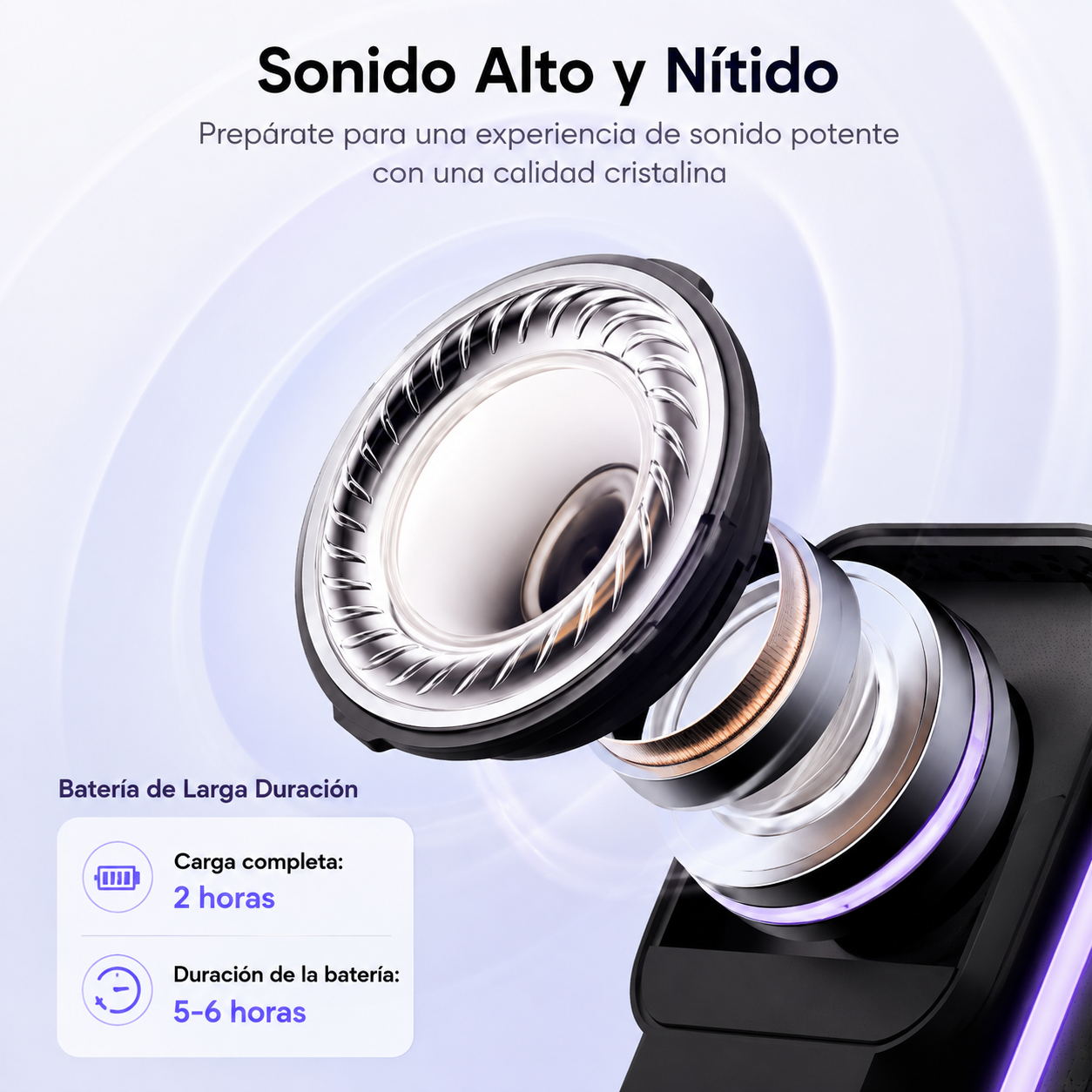 Soporte Cargador Inalámbrico 5 en 1 con Altavoz Bluetooth y Luz LED | Compatible con iPhone y Android